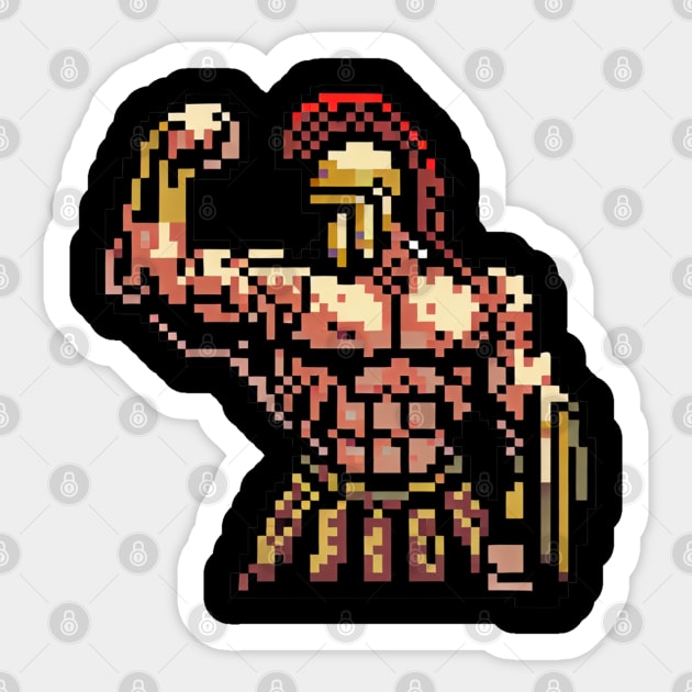 spartan strong pixel art Sticker by maricetak